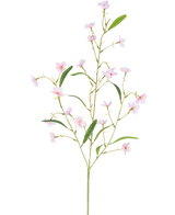 La Fleur Artificielle Alstroemeria Real Touch Rose 100 cm a une tige unique avec de multiples branches fines, des feuilles vertes et de petites fleurs roses à cinq pétales réparties le long de la tige - le tout sur un fond blanc.