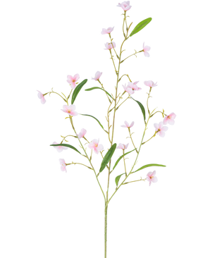 La Fleur Artificielle Alstroemeria Real Touch Rose 100 cm a une tige unique avec de multiples branches fines, des feuilles vertes et de petites fleurs roses à cinq pétales réparties le long de la tige - le tout sur un fond blanc.