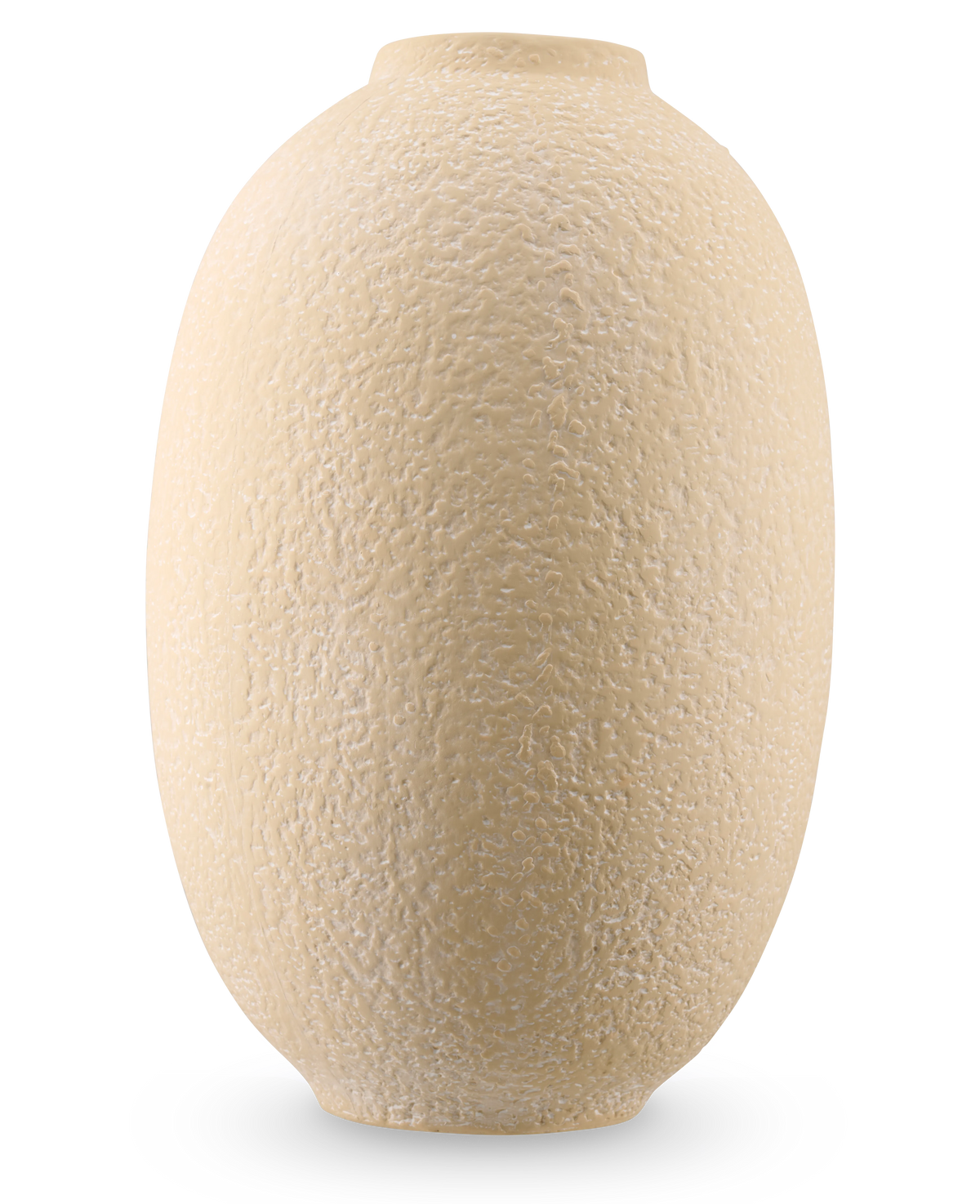 Vase Blush Meadow 42 cm de couleur blanc cassé, de forme ovale et à surface rugueuse et structurée, représenté sur un fond blanc uni.