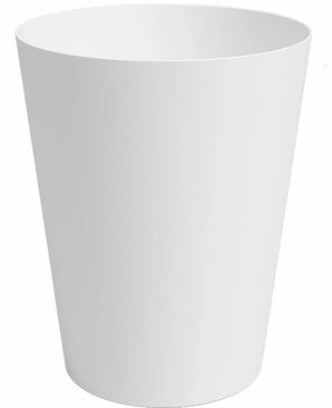 La Jardinière Porto Ø40cm x H50cm est une jardinière cylindrique unie et blanche avec un dessus légèrement évasé, sur fond blanc.