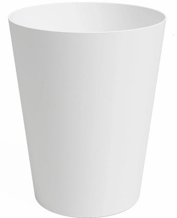 La Jardinière Porto Ø40cm x H50cm est une jardinière cylindrique unie et blanche avec un dessus légèrement évasé, sur fond blanc.