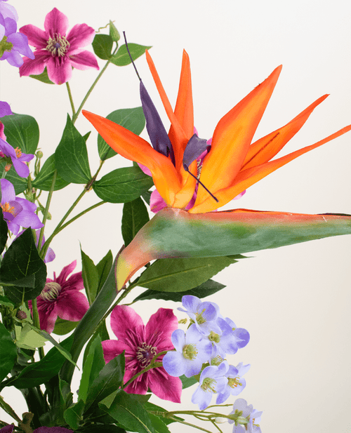 Zijden kunstbloemen boeket Caribbean Sunset