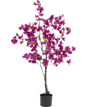 Le bougainvillier artificiel 125 cm violet a des fleurs violettes vibrantes et des feuilles vertes luxuriantes sur plusieurs branches, ce qui en fait une plante artificielle colorée idéale pour égayer n'importe quel espace intérieur.