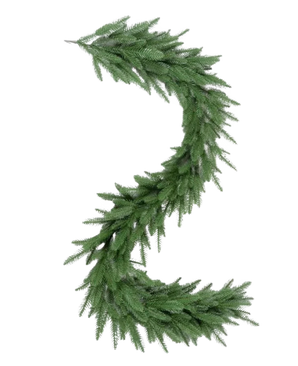 Le numéro deux est fabriqué à partir de branches de pin vert Artificial Garland 100% PE Premium et est affiché sur un fond blanc.