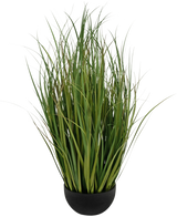 Gazon artificiel Dogtail oignon Grass Bran 80 cm, ignifuge, dans un petit pot noir.