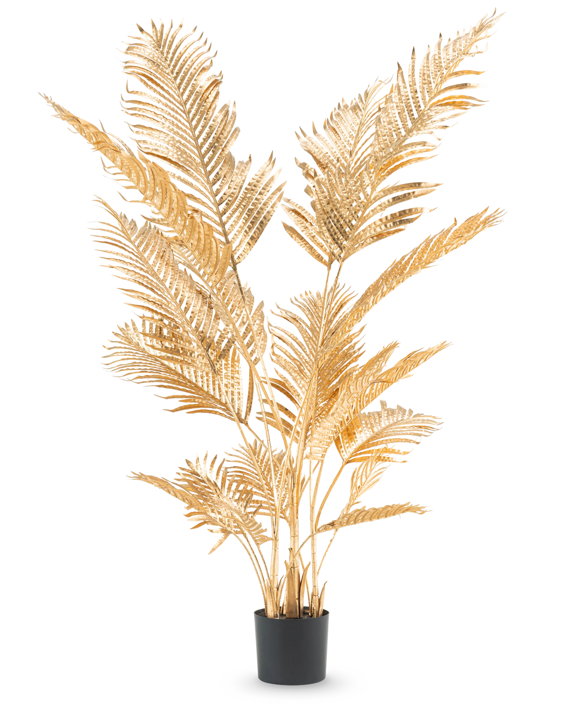 Un palmier Areca artificiel doré de 180 cm en pot.