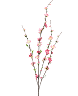 La Fleur Artificielle Blossom 93 cm fuchsia/rose a trois branches fines avec de petites feuilles vertes et des grappes de fleurs fuchsia et roses, isolées sur un fond blanc.