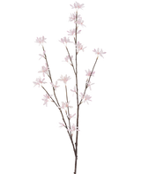 La Fleur Artificielle Wildflowers 112 cm rose clair est une branche unique marron dotée de multiples tiges fines, chacune décorée de petites fleurs délicates rose clair, disposées sur un fond uni blanc.