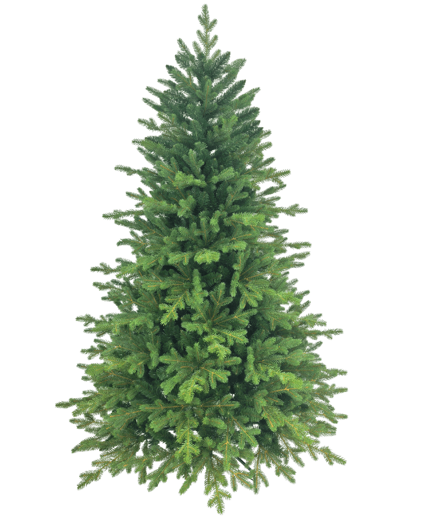 De Kunstkerstboom "Ibsen" PE/PVC staat vol en groen met dichte takken tegen een effen witte achtergrond, klaar voor je favoriete kerstversiering.