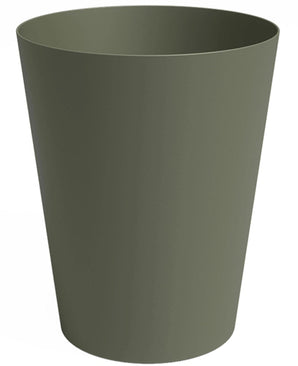 La Jardinière Porto Ø30cm x H40cm est une jardinière cylindrique unie vert olive avec des côtés lisses et un dessus légèrement évasé.