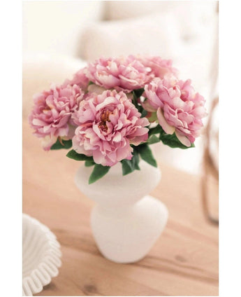 Bouquet de fleurs artificielles en soie Pivoine Rose Clair