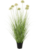 Le gazon artificiel Oignon 90 cm ignifuge possède des feuilles vertes longues et fines et des tiges hautes avec des grappes rondes vert clair. Cette plante artificielle ignifuge ajoute une verdure durable à n'importe quelle pièce.
