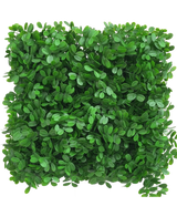 La haie artificielle Schefflera 50x50 cm UV présente une zone carrée dense de feuilles vertes artificielles, disposées pour créer une surface feuillue texturée sur un fond blanc.