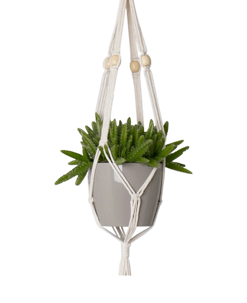 Corde à suspendre Macramé Triple Noeud Pierre Blanc Ø10 x H160 cm