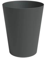 La Jardinière Porto Ø40cm x H50cm est une jardinière cylindrique unie, gris foncé, de forme légèrement effilée, présentée sur un fond blanc.