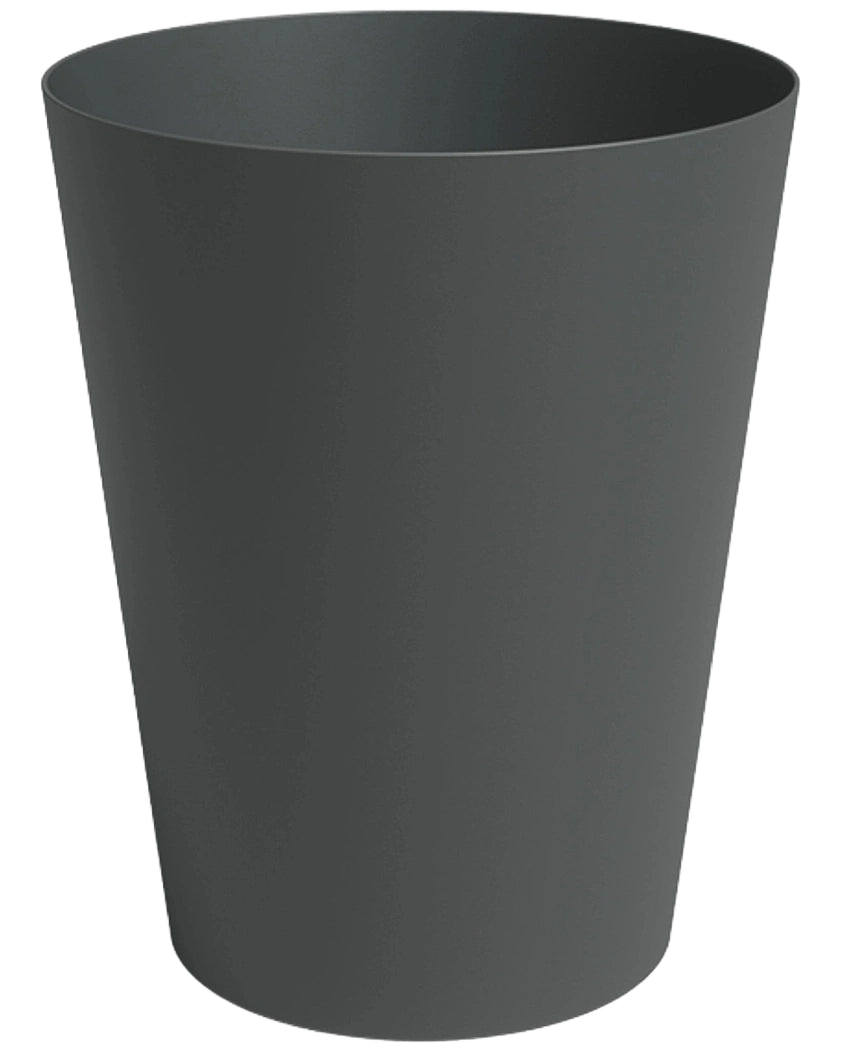 La Jardinière Porto Ø40cm x H50cm est une jardinière cylindrique unie, gris foncé, de forme légèrement effilée, présentée sur un fond blanc.