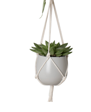 Corde à suspendre Macramé Double Basic Noeud Blanc Ø10 x H120 cm