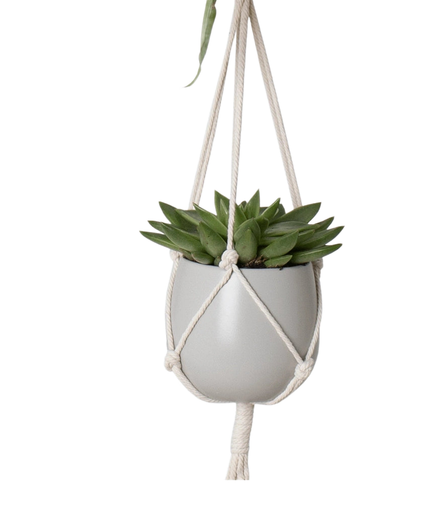 Corde à suspendre Macramé Double Basic Noeud Blanc Ø10 x H120 cm