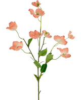 Le Cornouiller Artificiel Real Touch Rose Clair 74 cm possède une tige unique avec de multiples branches, chacune décorée de fleurs de cornouiller rose clair et de feuilles vertes, sur un fond blanc uni.