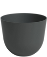 La jardinière Havanna Ø20 cm x H17 cm est une jardinière ronde en plastique uni, gris foncé, avec des côtés lisses et une finition mate, présentée sur un fond blanc.